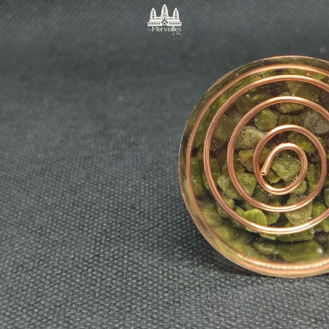 Orgonite Conique - Labradorite & Jaspe Paysage & Epidote