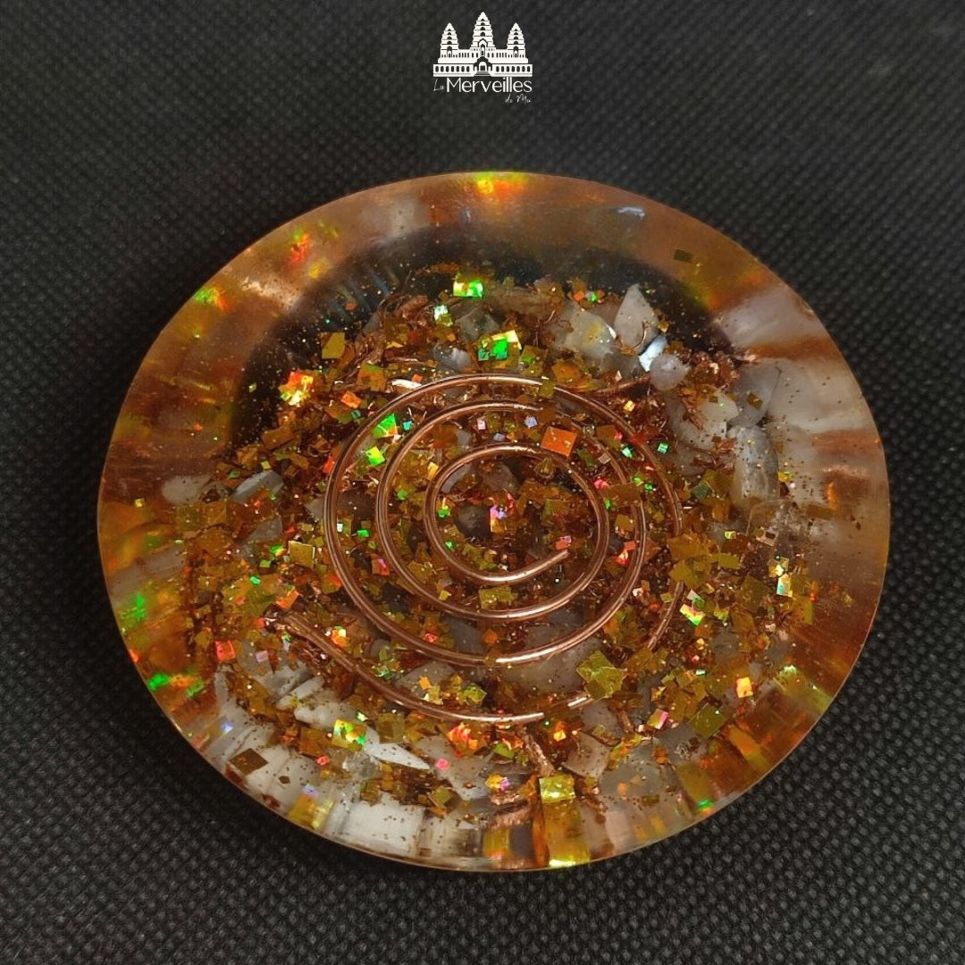 Orgonite dôme – Cornaline & Pierre de Lune