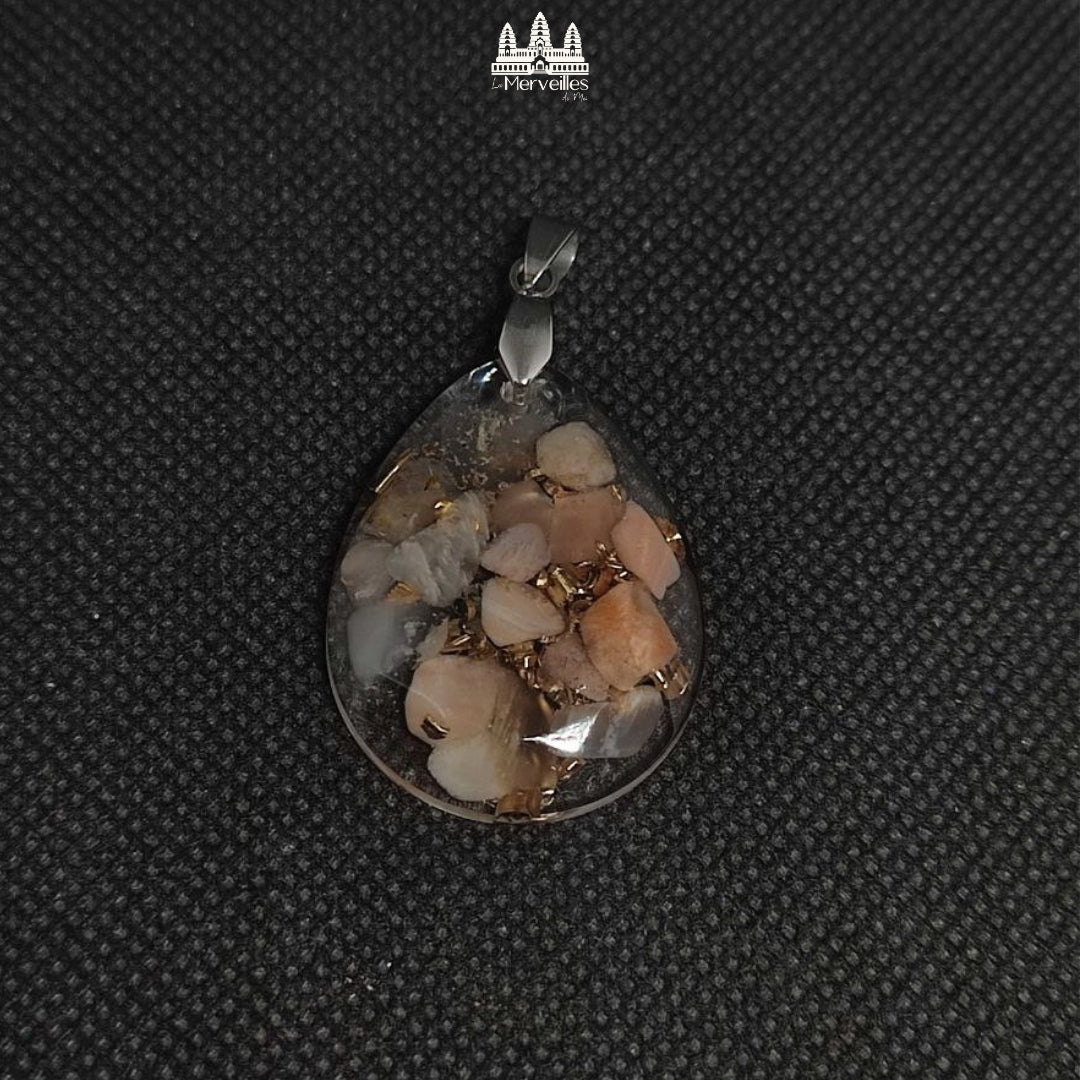 Pendentif orgonite Pierres de Lune ( Moyen format )