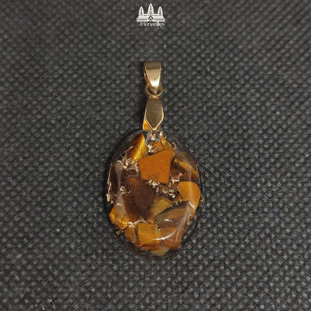 Pendentif orgonite Oeil de tigre ( Petit format )