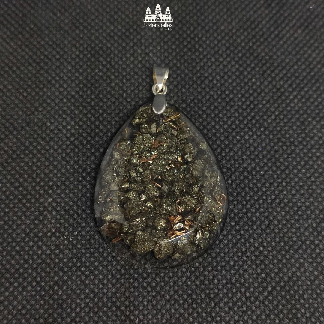 Pendentif Orgonite Pyrite ( Grand format )