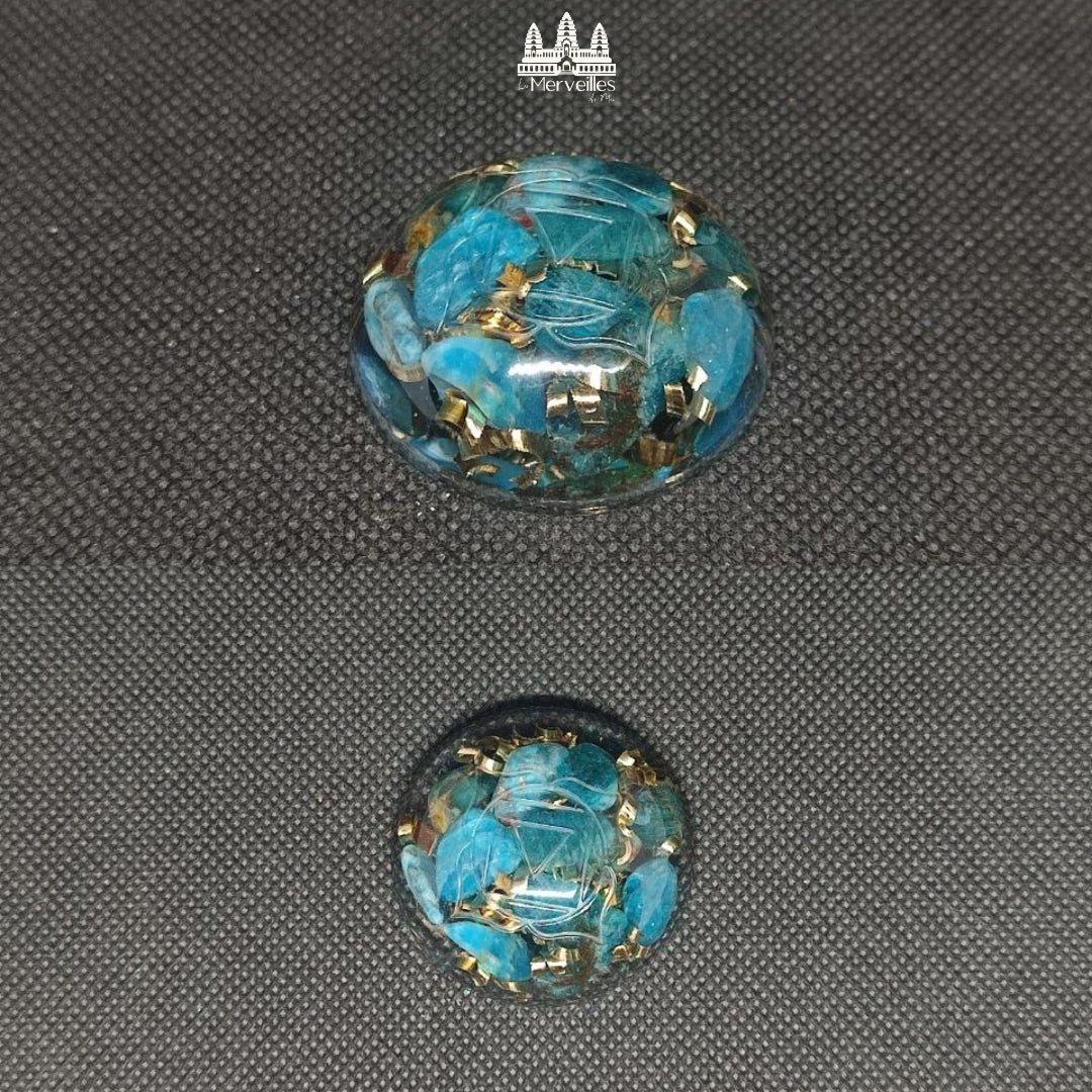 Orgonite de poche Apatite Bleue / symbole Chakra Racine