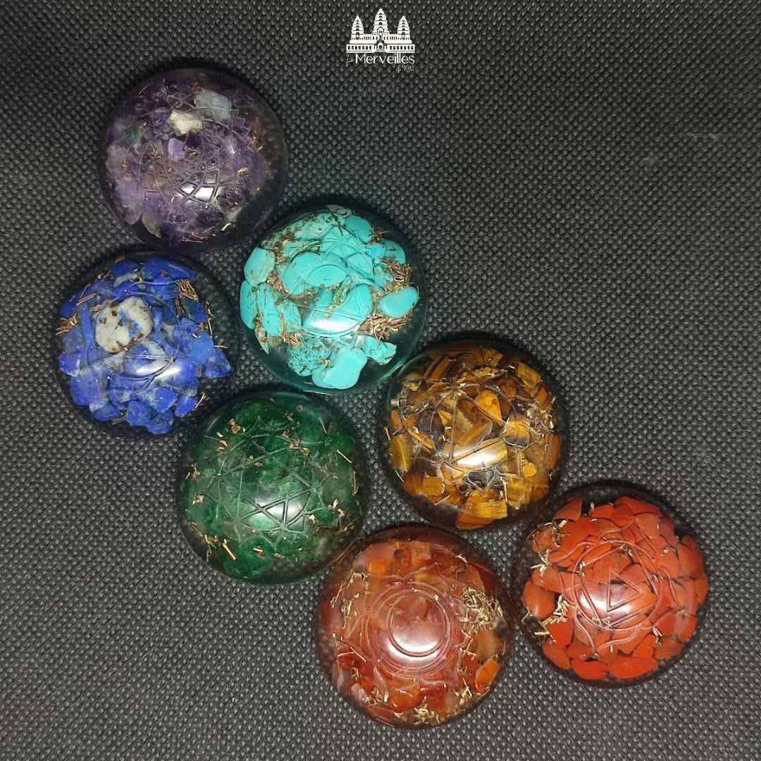 Coffret Orgonites de poche 7 chakras