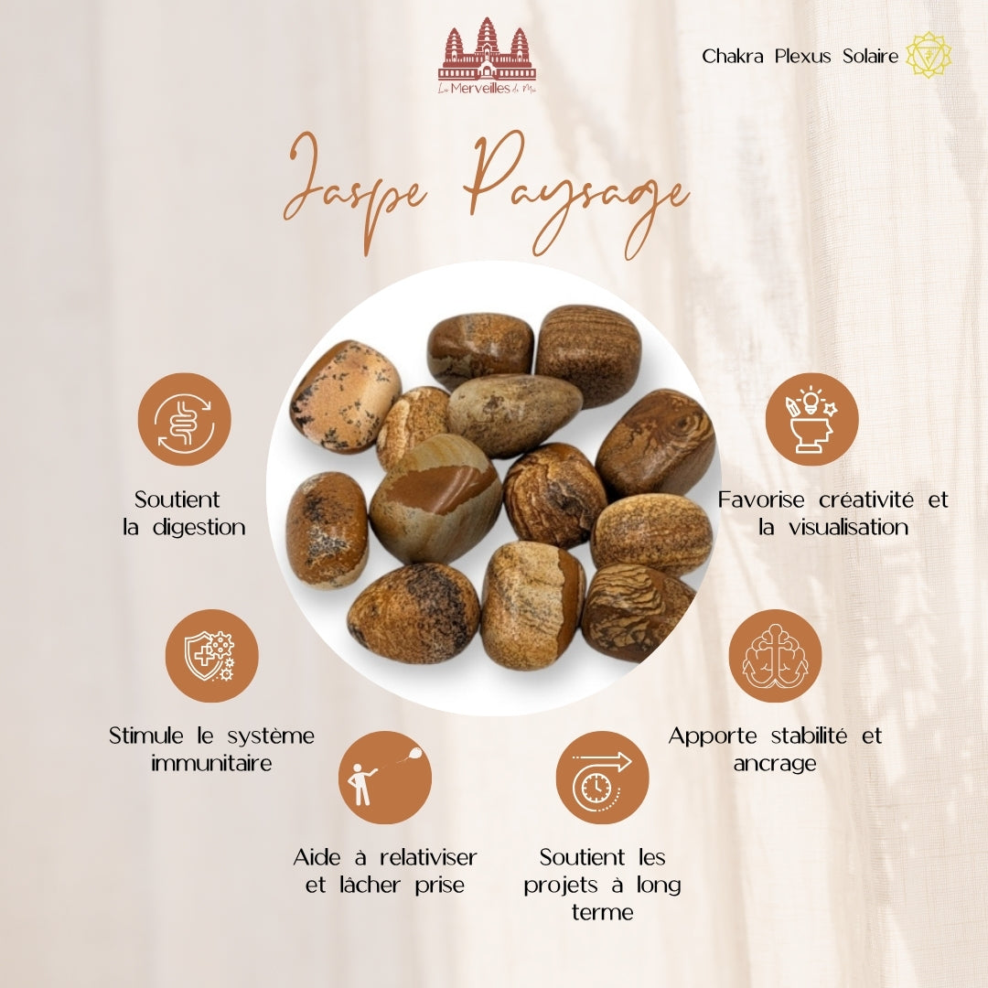 Orgonite de Poche Galet – Jaspe Paysage & Chakra du Cœur