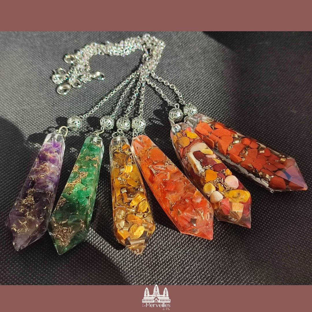 Pendule Orgonite – Jaspe Mokaïte (Grand Format)