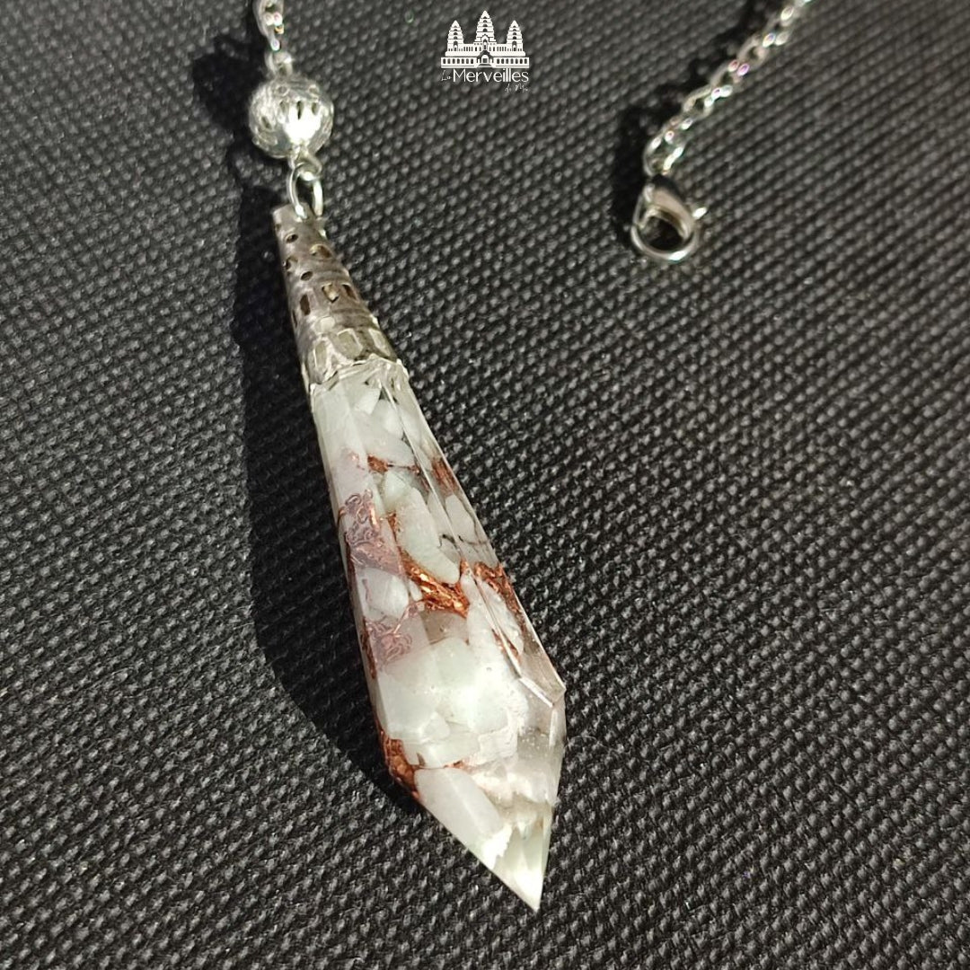 Pendule Orgonite – Pierre de Lune (Moyen Format)