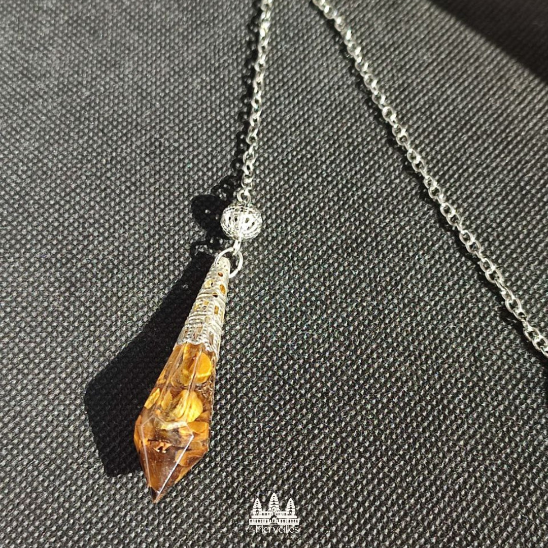 Pendule Orgonite – Œil de Tigre (Petit Format)