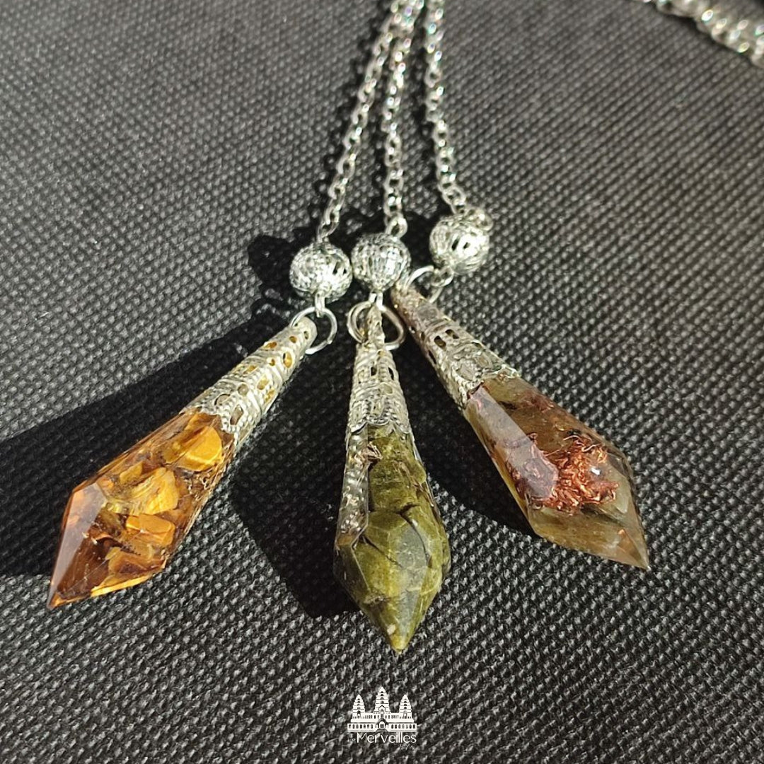 Pendule Orgonite – Épidote (Petit Format)