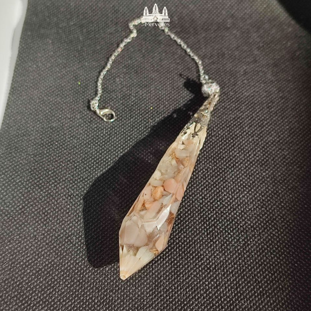 Pendule Orgonite – Pierre de Lune (Grand Format)