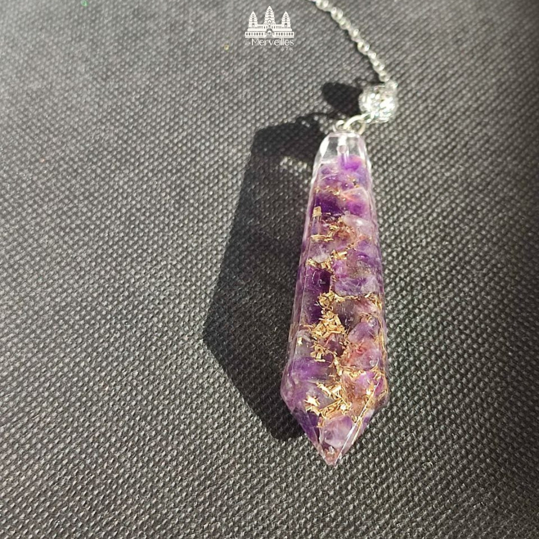 Pendule Orgonite – Améthyste (Grand Format)
