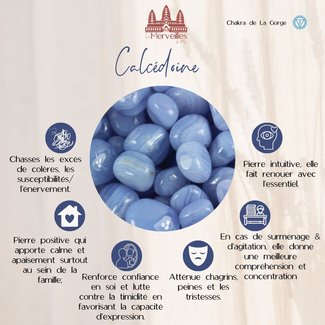 Pendule Orgonite – Calcédoine Bleue (Grand Format)