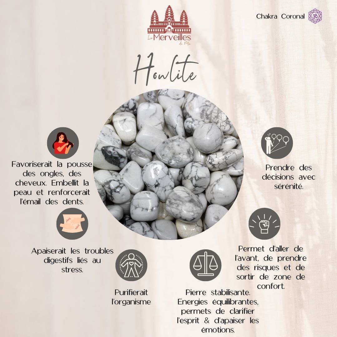 Orgonite cône – Cornaline, Howlite & Apatite bleue du Brésil