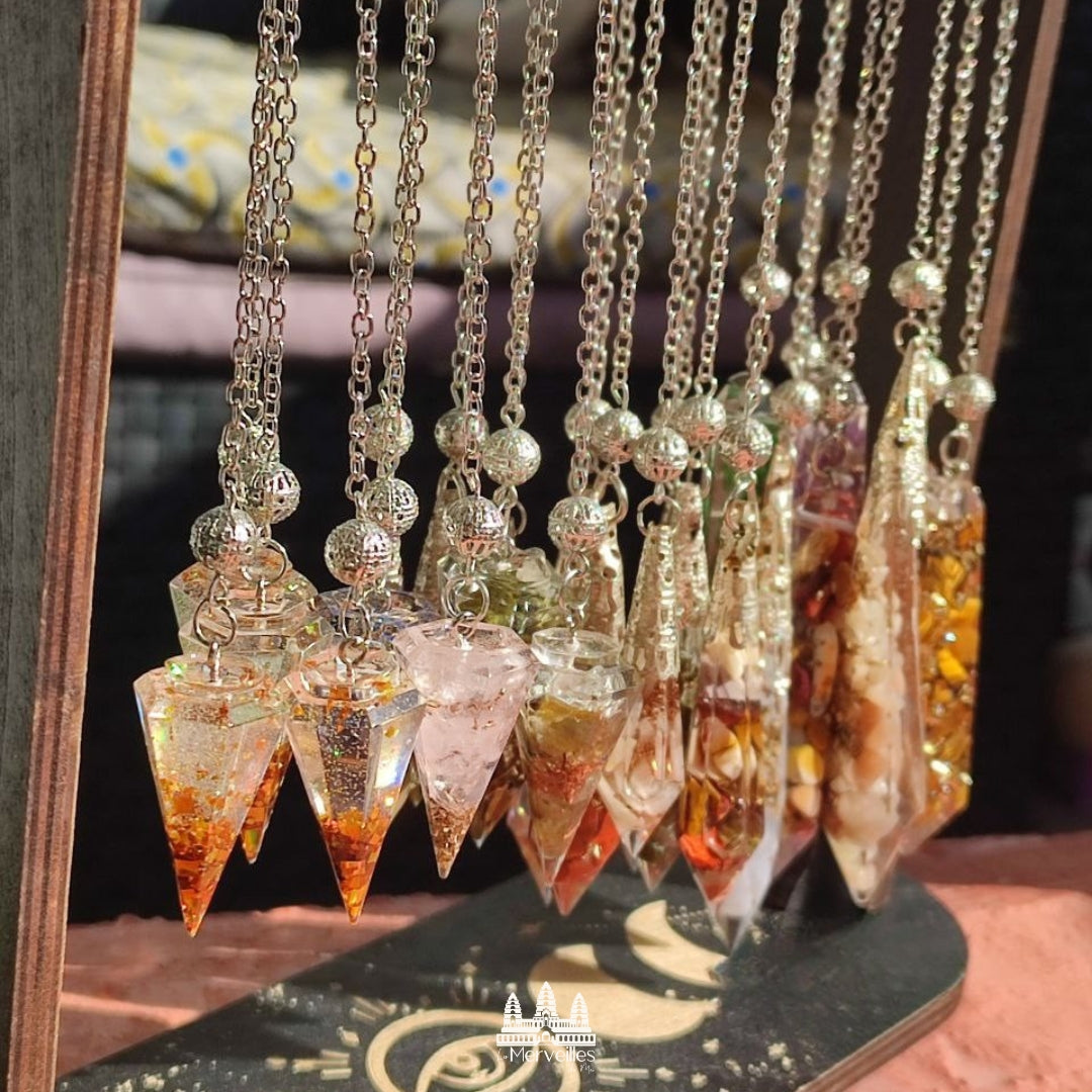 Pendule Orgonite – Pierre de Lune (Petit Format)