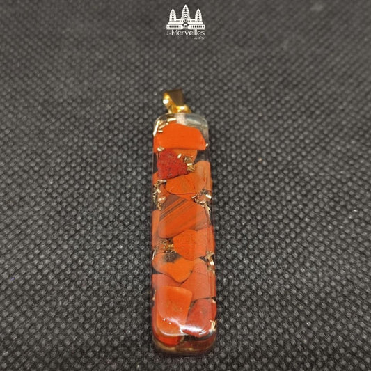 Pendentif Orgonite Amulette – Jaspe Rouge