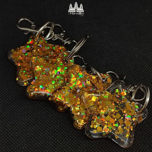 Porte-clé en Résine – Paillettes Scintillantes
