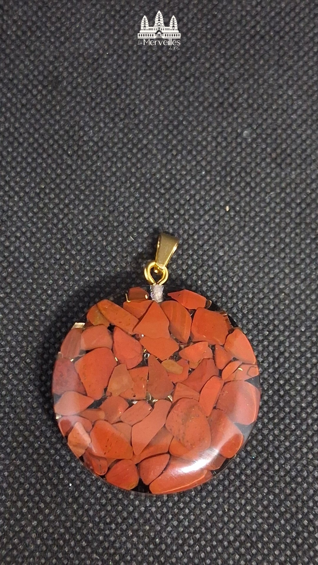 Pendentif Orgonite (Grand Format) – Jaspe Rouge