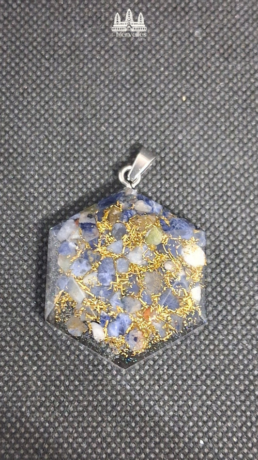 Pendentif Orgonite (Grand Format) – Sodalite
