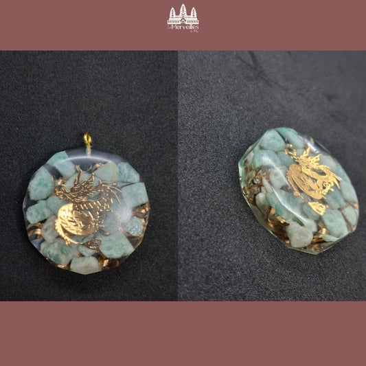 Pendentif Orgonite – Amazonite & Dragon Céleste