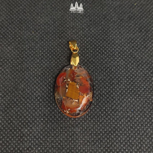 Pendentif orgonite Cornaline & Oeil de tigre [Petit format]