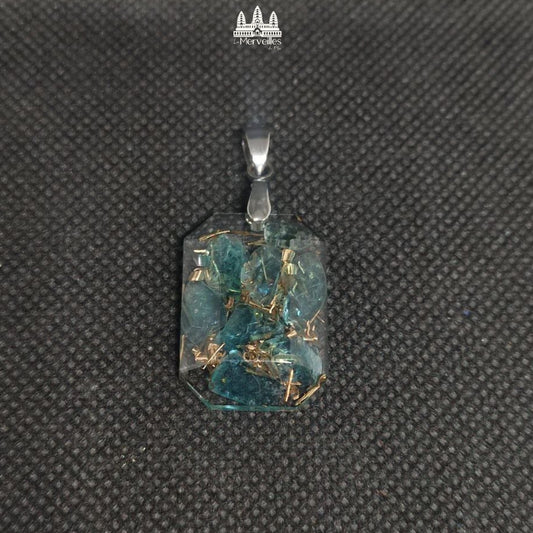Pendentif orgonite Apatite Bleue ( Petit format )