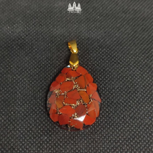 Pendentif orgonite Jaspe rouge ( Moyen format )