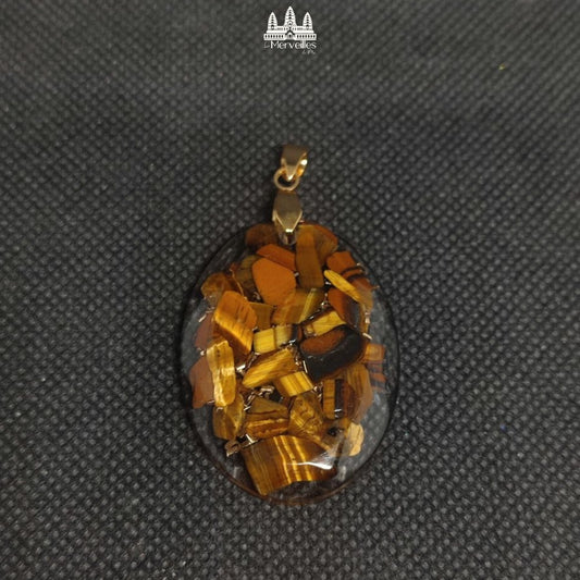 Pendentif orgonite Oeil de tigre ( Grand format )