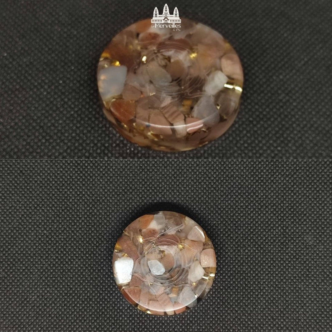 Orgonite de poche Pierres de Lune / symbole Chakra Sacré
