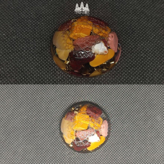 Orgonite de poche Jaspe Mokaite / symbole Chakra Couronne