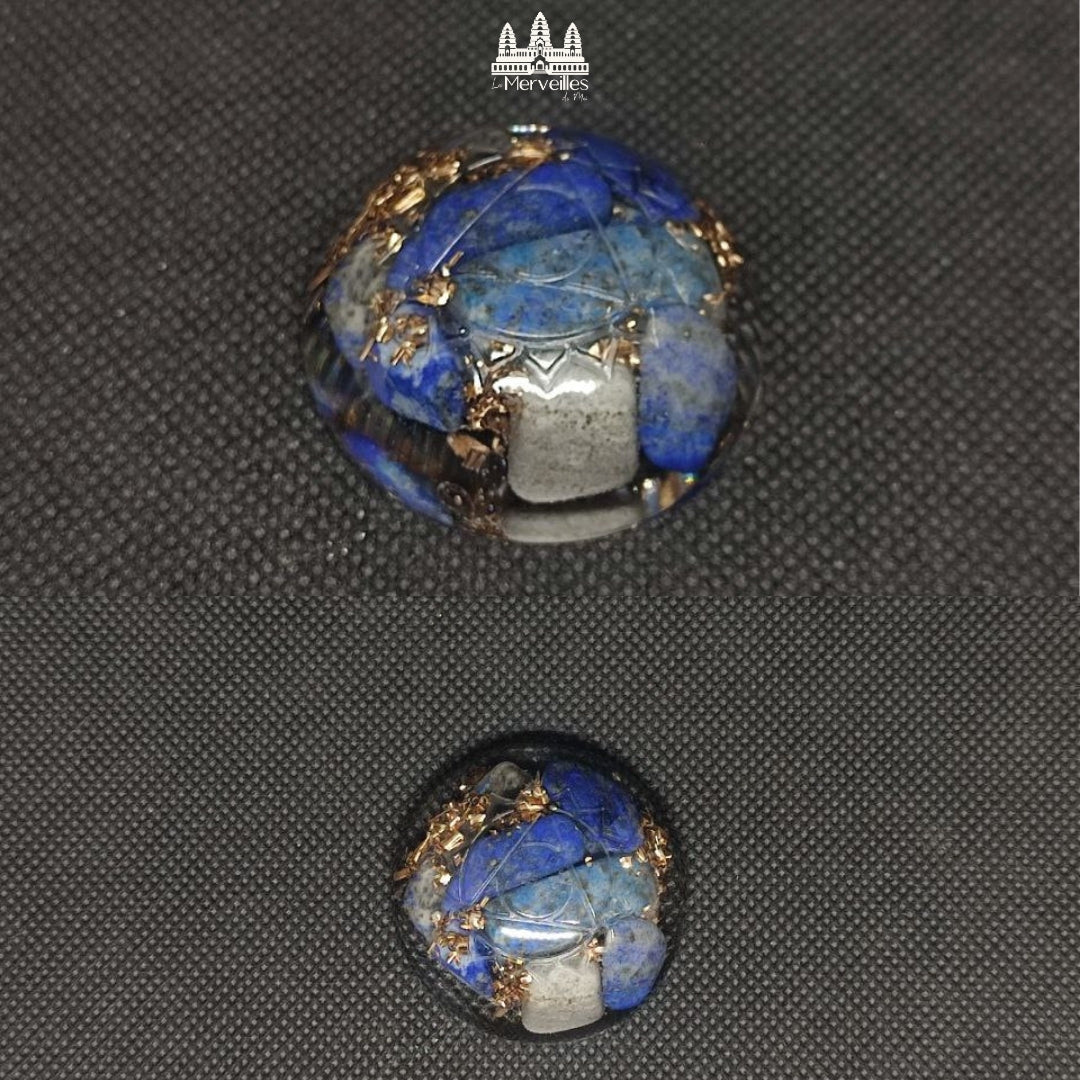Orgonite de poche Lapis Lazuli / symbole Chakra Gorge