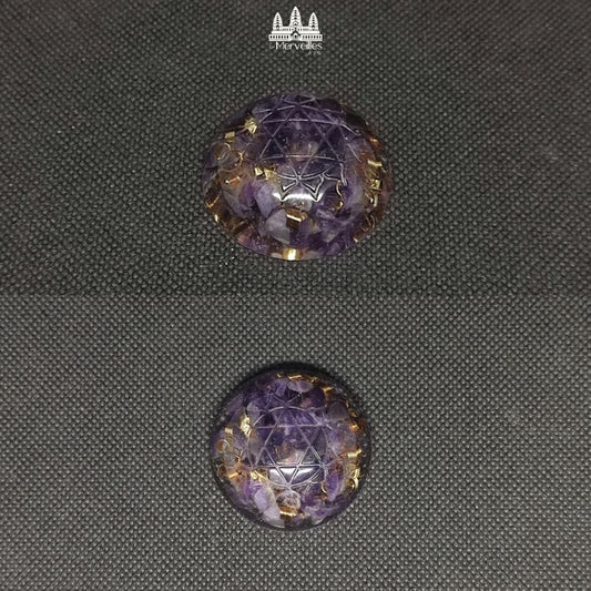 Orgonite de poche Améthyste / symbole Chakra du Coeur