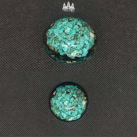 Orgonite de poche Turquoise Symbole Chakra Plexus Solaire
