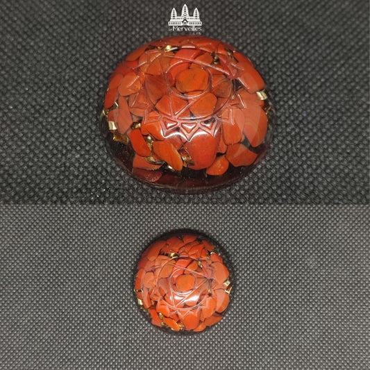 Orgonite de poche Jaspe Rouge Symbole Chakra de la gorge