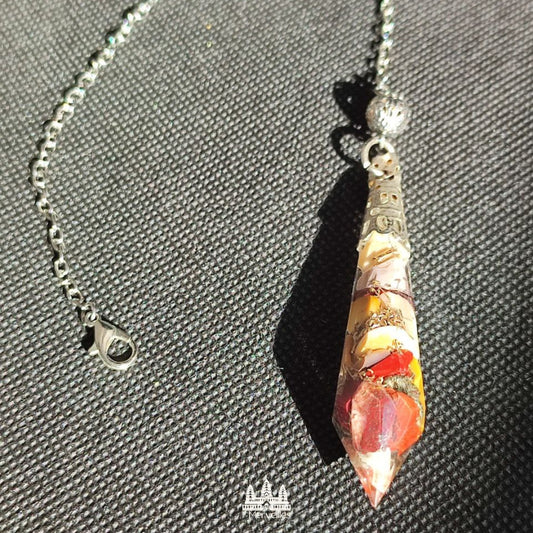 Pendule Orgonite – Jaspe Mokaite (Moyen Format)