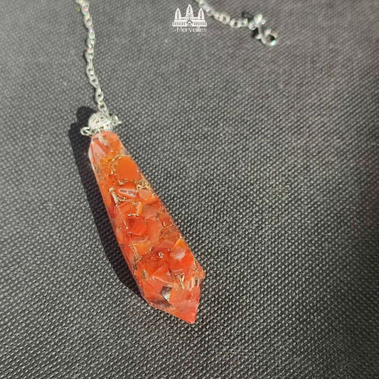 Pendule Orgonite – Cornaline (Grand Format)