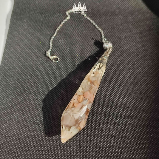 Pendule Orgonite – Pierre de Lune (Grand Format)