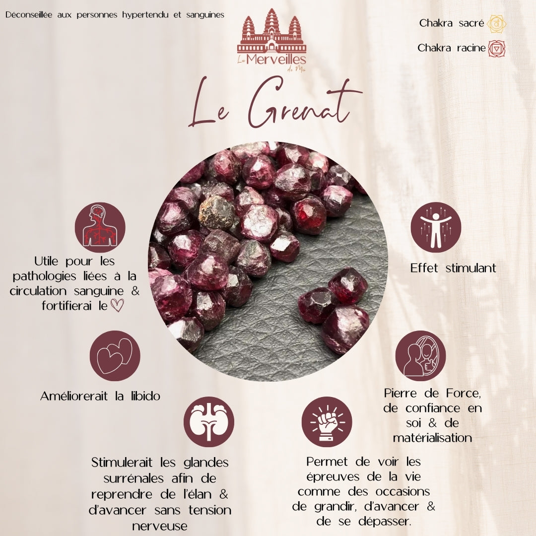 Pendentif Orgonite – Grenat & Hexagramme Harmonique
