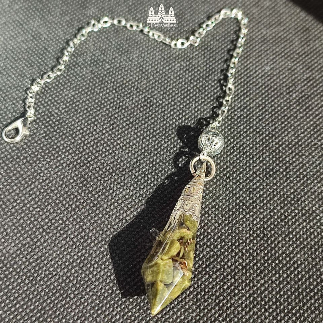Pendule Orgonite – Épidote (Petit Format)