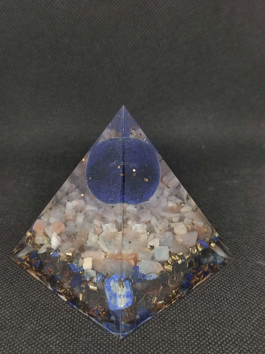 Orgonite pyramidale Sphère Bleue
